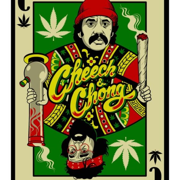 Cheech & Chong Playing Card Tapestry ~ 30" x 45" ~ w/Corner Loops ~ Brand New! - Picture 1 of 4